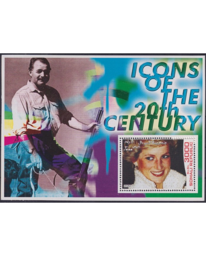 F-EX48701 SOMALIA MNH 2001 ICONS OF 20th CENTURY CINEMA MOVIE LADY DIANA HEMINGWAY.