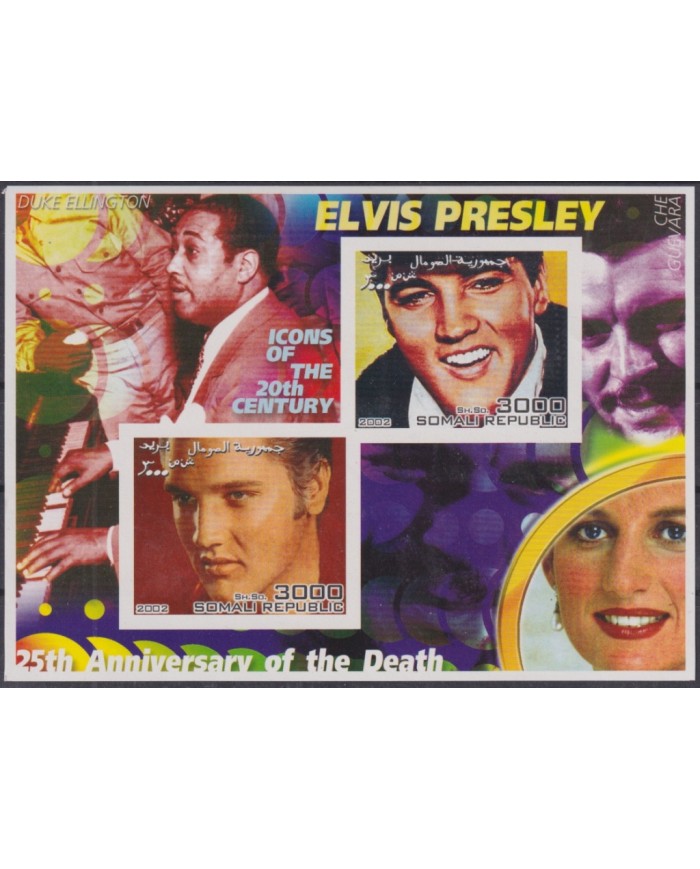 F-EX48705 SOMALIA MNH 2002 ICONS OF 20th CENTURY CINEMA MOVIE ELVIS PRESLEY LADY DIANA CHE GUEVARA.