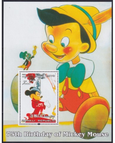 F-EX48711 SOMALIA MNH 2004 CINEMA MOVIE WALT DISNEY 75th MICKEY MOUSE PINOCCIO.