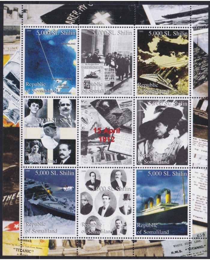 F-EX48005 SOMALIA MNH 2000 TITANIC SHIP DISASTER SHIPWRECK.