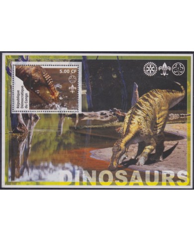F-EX48730 CONGO MNH 2002 DINOSAUR ROTARY CLUB BOYS SCOUTS.