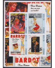 F-EX48735 ANGOLA MNH 2002 BRIGITTE BARDOT CINEMA MOVIE CARTELES.