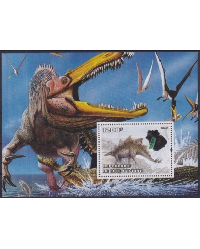 F-EX48737 YVORY COAST MNH 2004 DINOSAUR MINERALS.