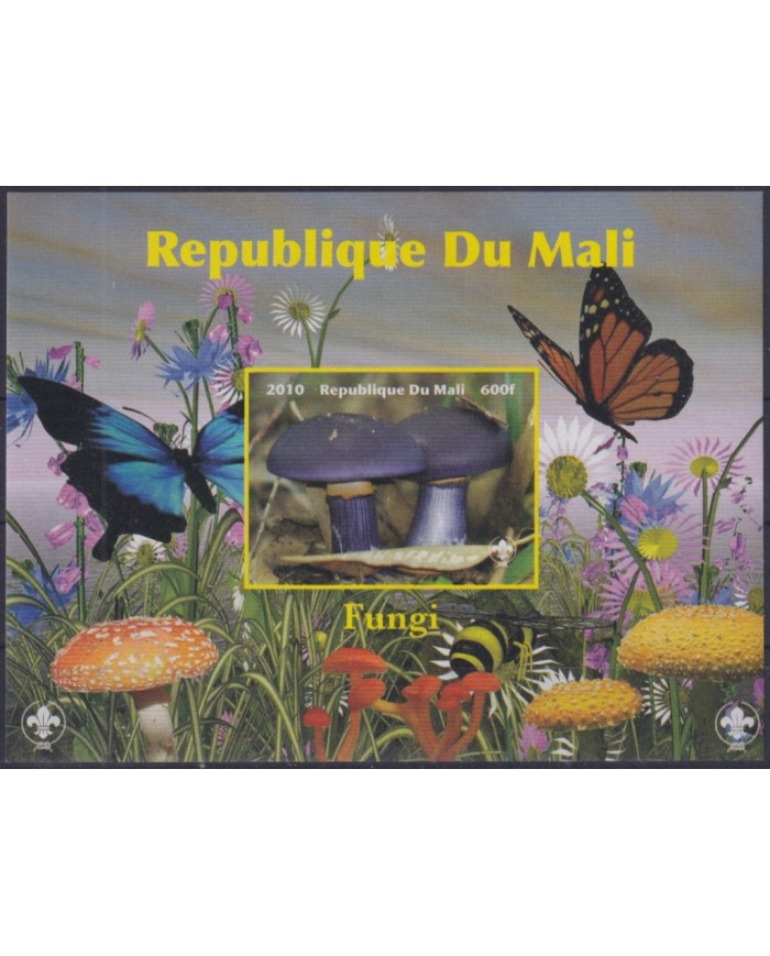 F-EX48739 MALI MNH 2010 MUSHROOM & PAPILLONS BUTTERFLIES MARIPOSAS.