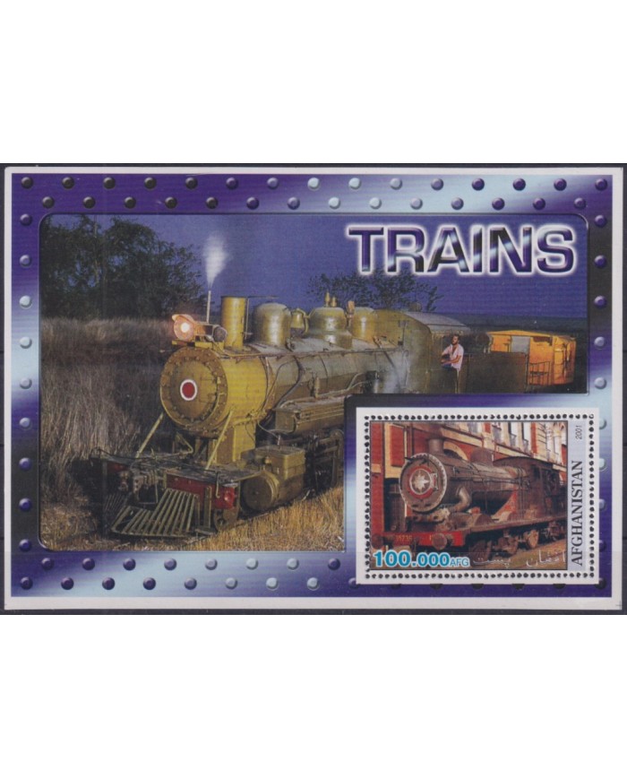 F-EX48741 AFGHANISTAN MNH 2001 OLD RAILROAD RAYLWAYS FERRICARRIL.