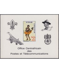F-EX48750 CENTRAL AFRICA DELUXE PROOF STAMP CARD ETHNIC DANCE SCOUT KENNEDY.