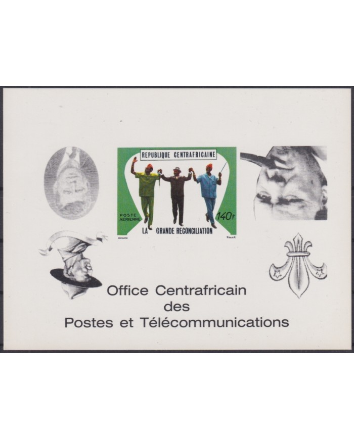 F-EX48751 CENTRAL AFRICA DELUXE PROOF STAMP INVERTED RECONCILIATION SCOUT KENNEDY.