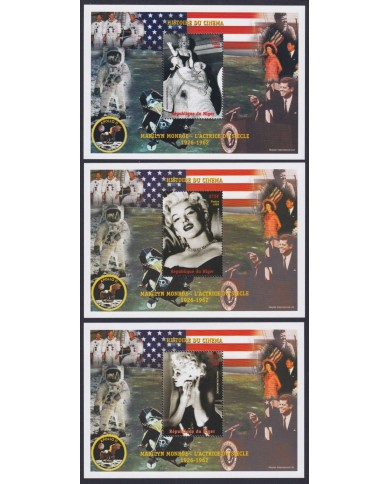 F-EX48020 NIGER MNH 1999 MOVIE CINEMA MARYLIN MONROE APOLLO 11 SPACE.