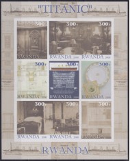 F-EX48028 RWANDA MNH 2000 TITANIC SHIP DISASTER SHIPWRECK.