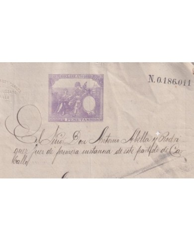 1888-PS-6 ESPAÑA SPAIN REVENUE SEALLED PAPER PAPEL SELLADO 1888 SELLO 10mo