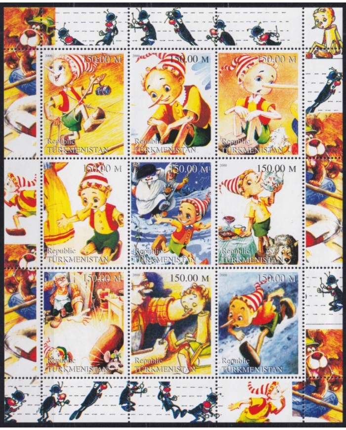 F-EX48052 TURKMENISTAN MNH 2000 PINOCCIO CARTOON MOVIE CINEMA.