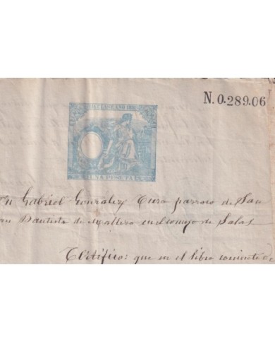 1889-PS-2 ESPAÑA SPAIN REVENUE SEALLED PAPER PAPEL SELLADO 1889 SELLO 11no