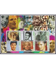 F-EX48046 SOMALIA MNH 2001 ICONS OF 20th CENTURY CINEMA MOVIE ELVIS PRESLEY MARYLIN MONROE.