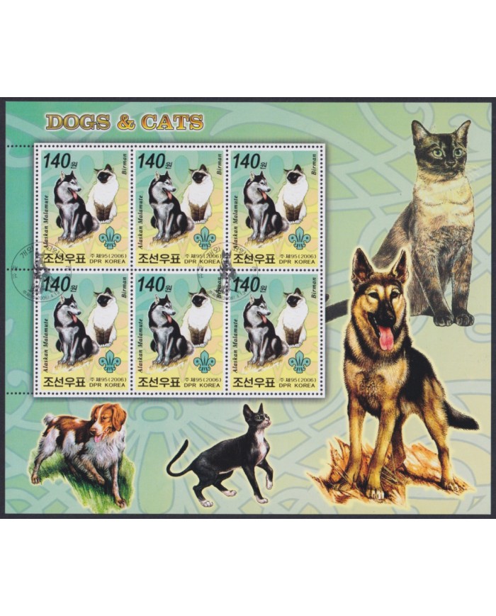 F-EX49017 KOREA USED 2006 SPECIAL SHEET CATS & DOG.