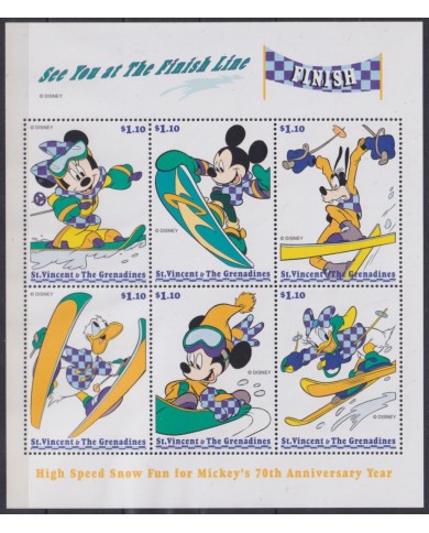F-EX48762 ST VINCENT & GRENADINES MNH 1999 SPORT GENERATION DISNEY WATER SPORT.
