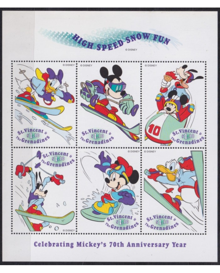 F-EX48763 ST VINCENT & GRENADINES MNH 1999 SPORT GENERATION DISNEY WATER SPORT.