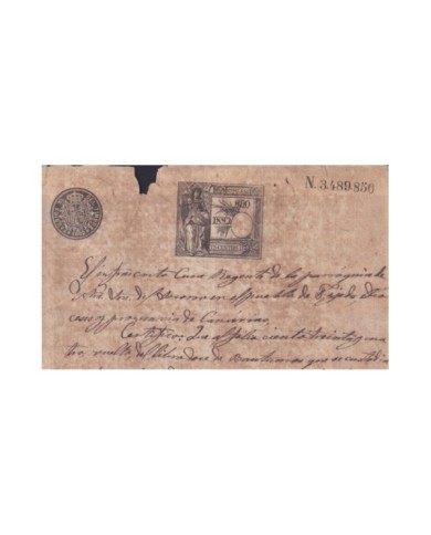1892-PS-1 ESPAÑA SPAIN REVENUE SEALLED PAPER PAPEL SELLADO 1891 SELLO 12do