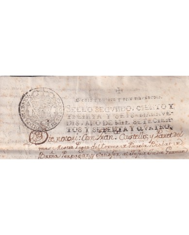 1774-PS-16 SPAIN ESPAÑA 1774 SELLO 2º SEALLED PAPER REVENUE.