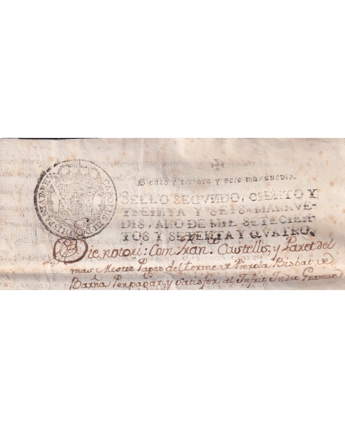 1774-PS-16 SPAIN ESPAÑA 1774 SELLO 2º SEALLED PAPER REVENUE.
