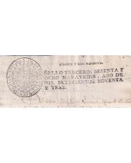 1793-PS-4 SPAIN ESPAÑA 1793 SELLO 3º SEALLED PAPER REVENUE.