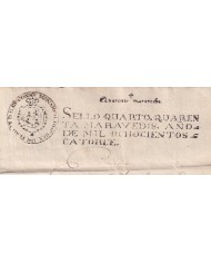 1814-PS-4 SPAIN ESPAÑA 1814 SELLO 4º SEALLED PAPER REVENUE.