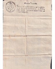 1814-PS-3 SPAIN ESPAÑA 1814 SELLO 4º SEALLED PAPER REVENUE UNUSED.