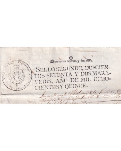 1815-PS-37 SPAIN ESPAÑA 1815 SELLO 2º SEALLED PAPER REVENUE.
