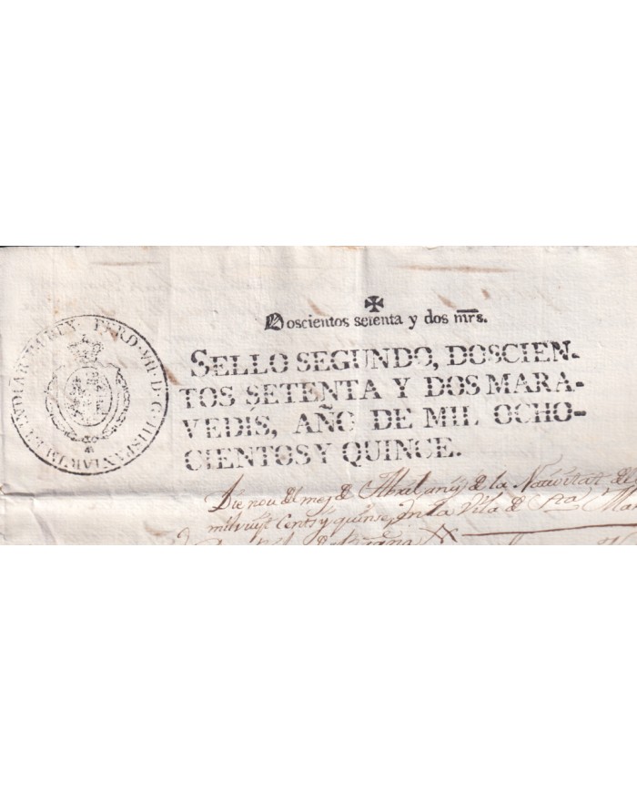1815-PS-37 SPAIN ESPAÑA 1815 SELLO 2º SEALLED PAPER REVENUE.