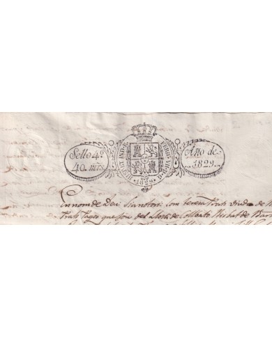 1829-PS-23 SPAIN ESPAÑA 1829 SELLO 4º SEALLED PAPER REVENUE.