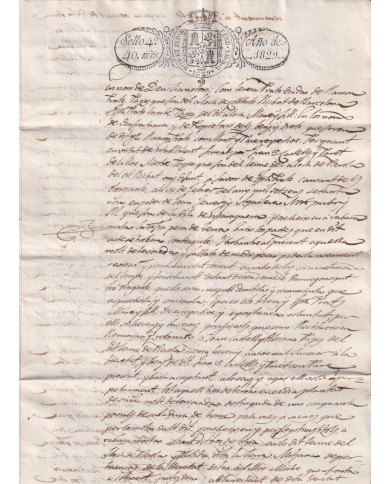 1829-PS-22 SPAIN ESPAÑA 1829 SELLO 4º SEALLED PAPER REVENUE.