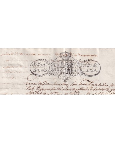 1829-PS-22 SPAIN ESPAÑA 1829 SELLO 4º SEALLED PAPER REVENUE.