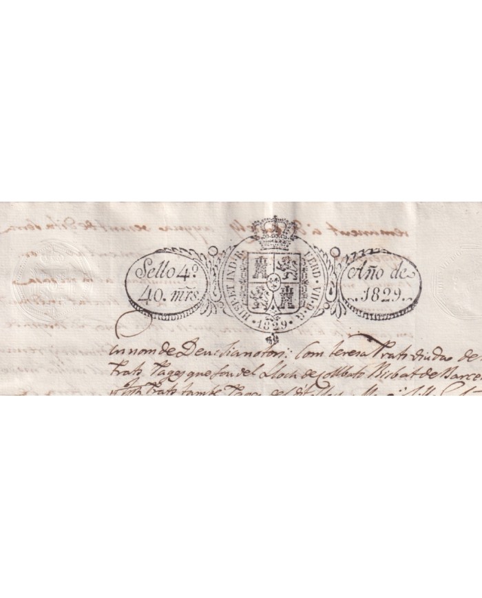 1829-PS-22 SPAIN ESPAÑA 1829 SELLO 4º SEALLED PAPER REVENUE.