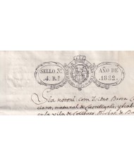 1832-PS-88 SPAIN ESPAÑA 1829 SELLO 3º SEALLED PAPER REVENUE.
