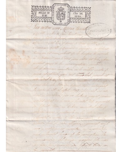 1840-PS-98 SPAIN ESPAÑA 1840 SELLO 2º SEALLED PAPER REVENUE.