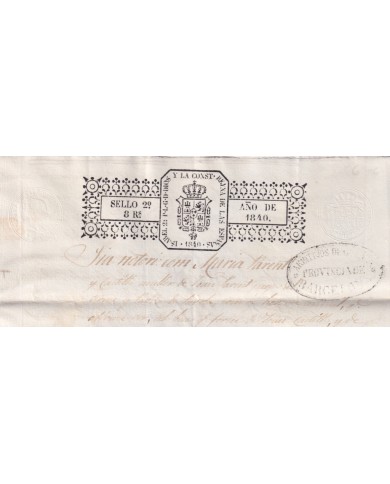 1840-PS-98 SPAIN ESPAÑA 1840 SELLO 2º SEALLED PAPER REVENUE.