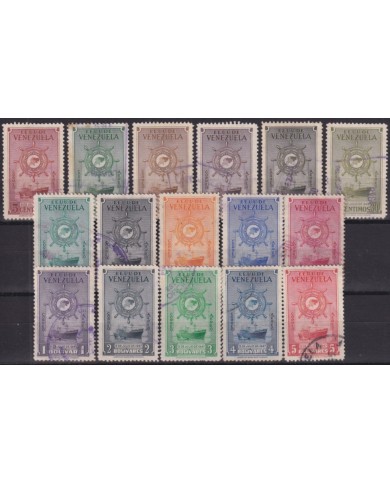 F-EX48479 VENEZUELA 1948-50 FLOTA MERCANTE MERCHANT SHIP SET USED +30€.