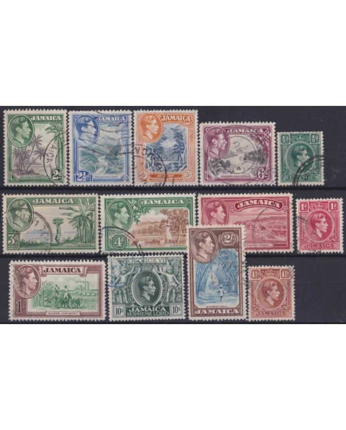 F-EX48498 JAMAICA 1938 STAMPS LOT 1/2c – 10/.