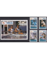 F-EX48907 DOMINICA MNH 1990 OLYMPIC BARCELONA TENNIS FENCING SWIMING SAILBOAT.