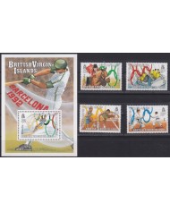 F-EX48915 BRITISH VIRGIN MNH 1990 OLYMPIC BARCELONA BASEBALL ATHLETICS EQUESTRIAN.