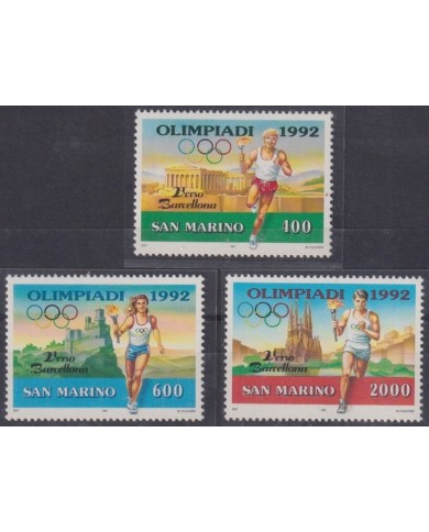 F-EX48877 SAN MARINO MNH 1992 OLYMPIC GAMES BARCELONA SPAIN TORCH ATHLETISM.