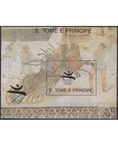 F-EX48891 SAO TOME I PRINCIPE MNH 1989 OLYMPIC BARCELONA ARCHEOLOGY EQUESTRIAN.