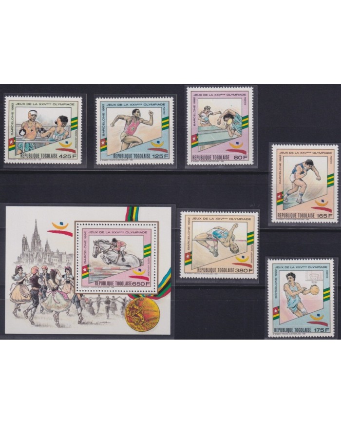 F-EX48886 TOGO MNH 1989 OLYMPIC BARCELONA ATHLETISM EQUESTRIAN TENNIS BASKET.