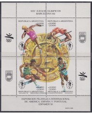 F-EX48109 ARGENTINA MNH 1992 OLYMPIC GAMES BARCELONA ATHLETISM SOCCER FOOTBALL