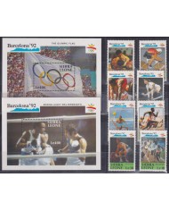 F-EX48880 SIERRA LEONE MNH 1990 OLYMPIC BARCELONA BOXING ARCHERY ATHLETISM.