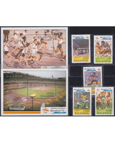 F-EX48878 UGANDA MNH 1991 OLYMPIC GAMES BARCELONA TENNIS TABLE ATHLETISM.