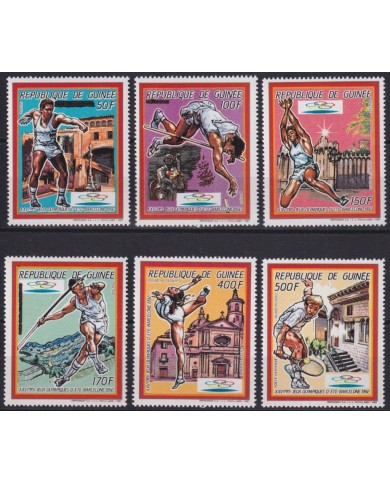 F-EX48852 GUINEE GUINEA MNH 1987 OLYMPIC GAMES BARCELONA TENNIS SURCHARGE.