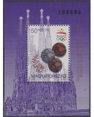 F-EX48895 HUNGARY MNH 1992 OLYMPIC GAMES BARCELONA HOLLY FAMILY CHURCH MEDAL.