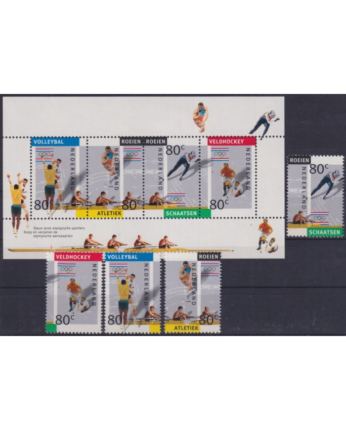 F-EX48896 NEDERLAND HOLLAND MNH 1992 OLYMPIC GAMES BARCELONA ATHLETISM VOLLEY SKI.
