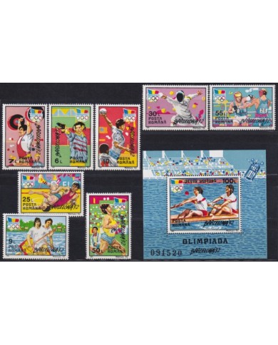 F-EX48910 RUMANIA MNH 1992 OLYMPIC GAMES BARCELONA ATHLETISM SHUTTING FENCING BOXING SWIMMING WRESTLING.