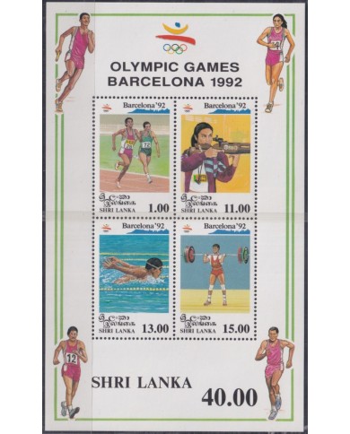 F-EX48112 SRI LANKA MNH 1992 OLYMPIC GAMES BARCELONA ATHLETISM SHUTTING SWIMMING.